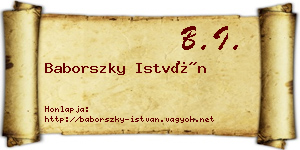 Baborszky István névjegykártya